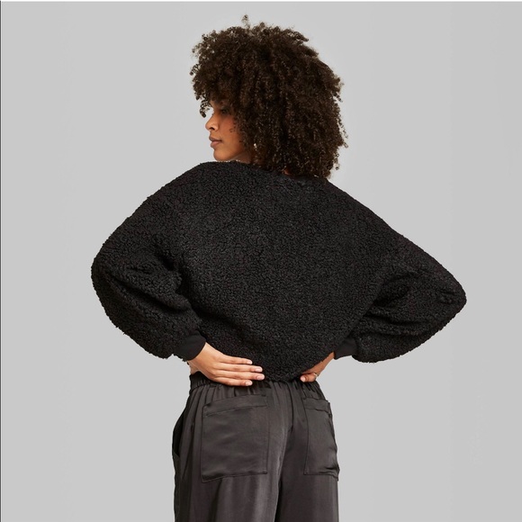 Wild Fable | NEW Sherpa crewneck sweatshirt Sz Lg - Picture 3 of 7